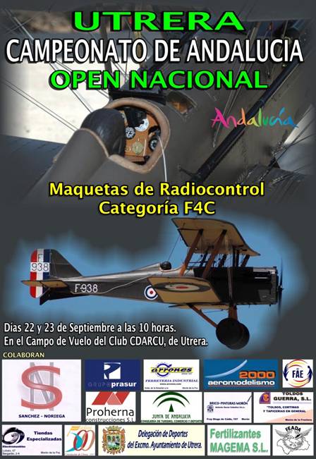 En este momento estás viendo AMD. Del 22 al 23 de septiembre se celebra en Utrera el Cto. de Andalucía y Open Nacional de F4C.